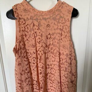 Rose & Olive Peach Lace Tank